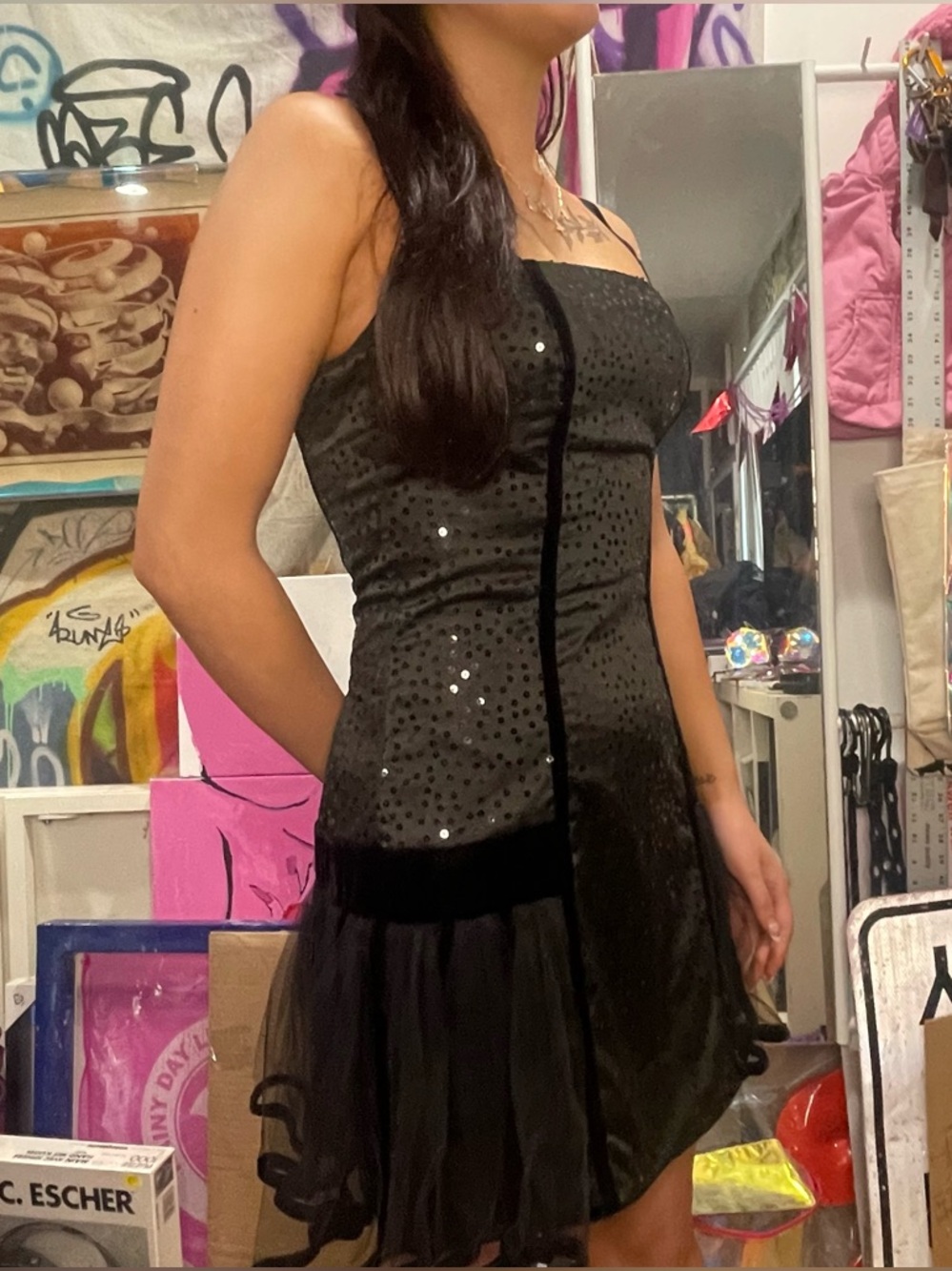 Vintage (00’s) Betsey Johnson Main Label Mini Cocktail Dress Black Sz 6